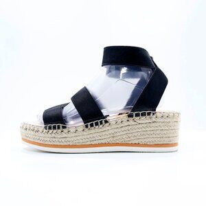 Dolce Vita Lury Black Elastic Strap 2" Platform Espadrille Sandals - 10